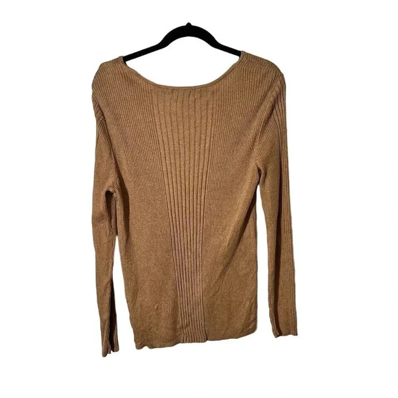 Liz Claiborne Women's XL Brown Pullover Sweater Keyhole Neck Casual - Picture 2 of 8